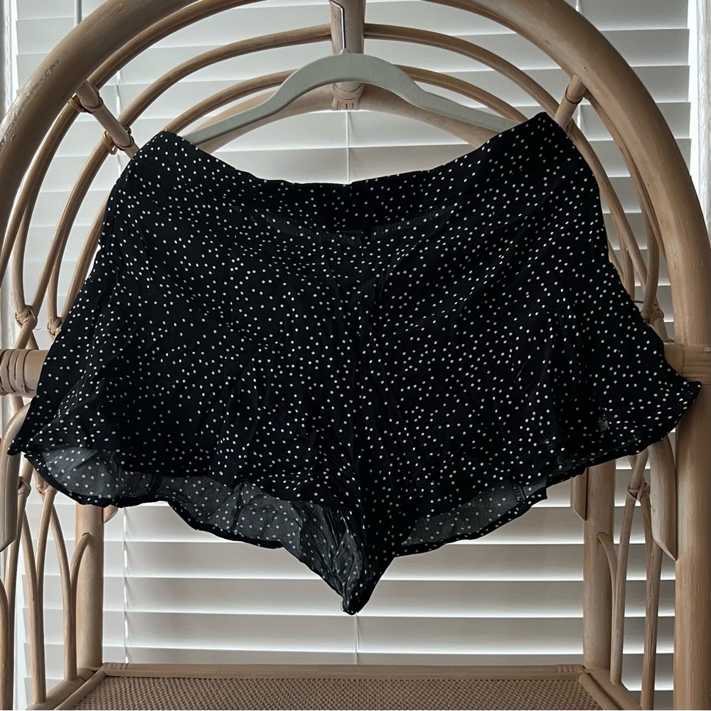 Backstage Black Polka Dot Flutter Shorts
